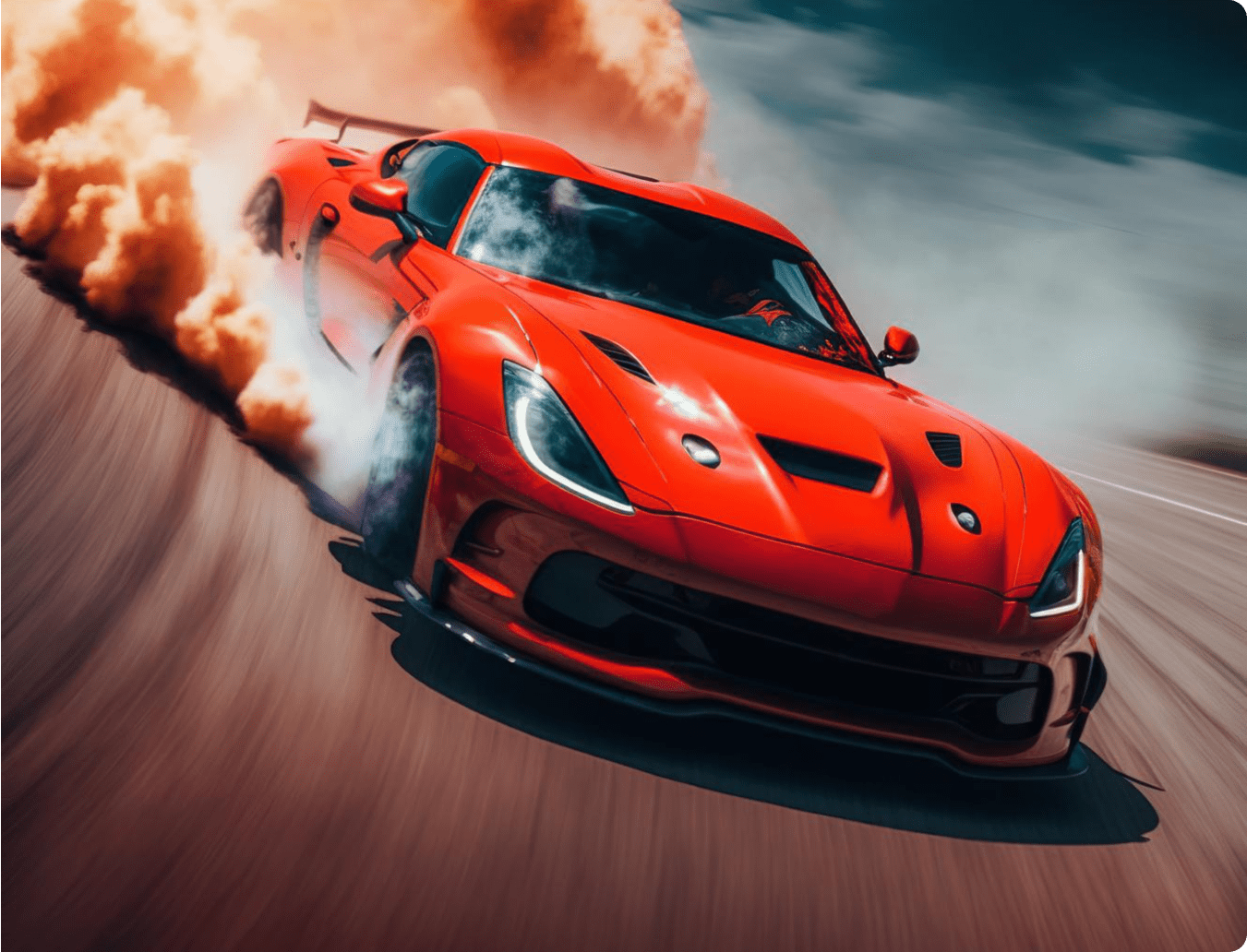fast car drifting on High speed and high performance expressing custom design high performance