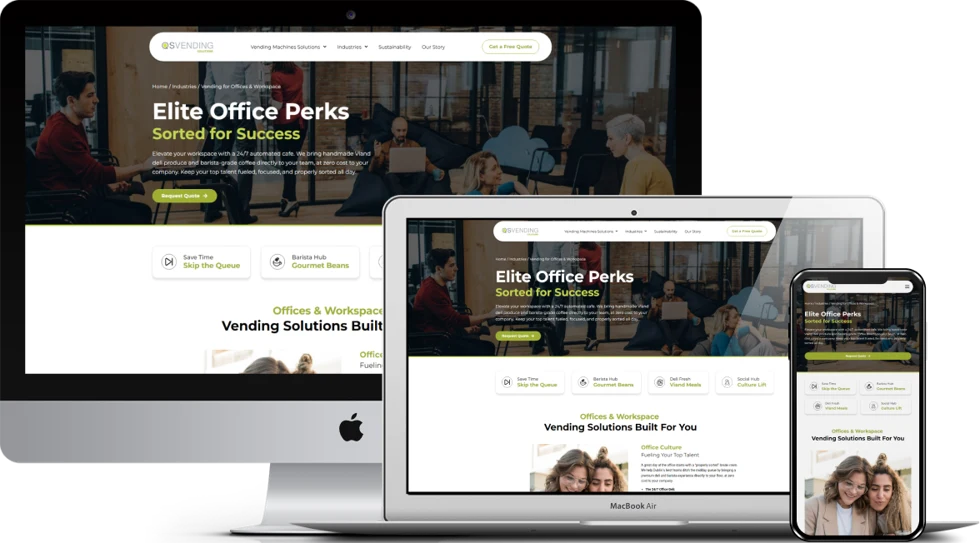 Vending services website for QS Vending
