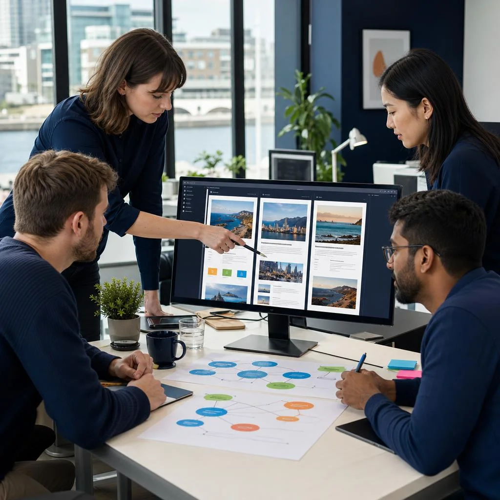 International content team adapting website layouts and messaging for different regional audiences