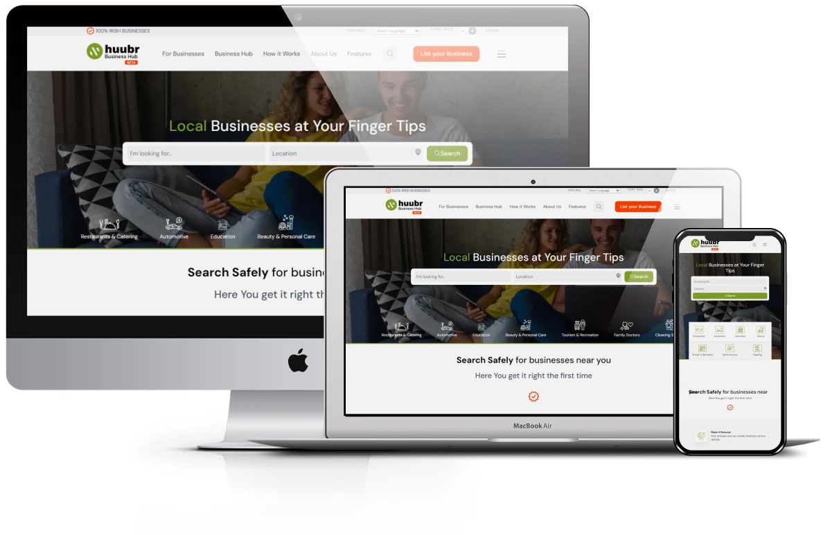 Huubr - website design presentation