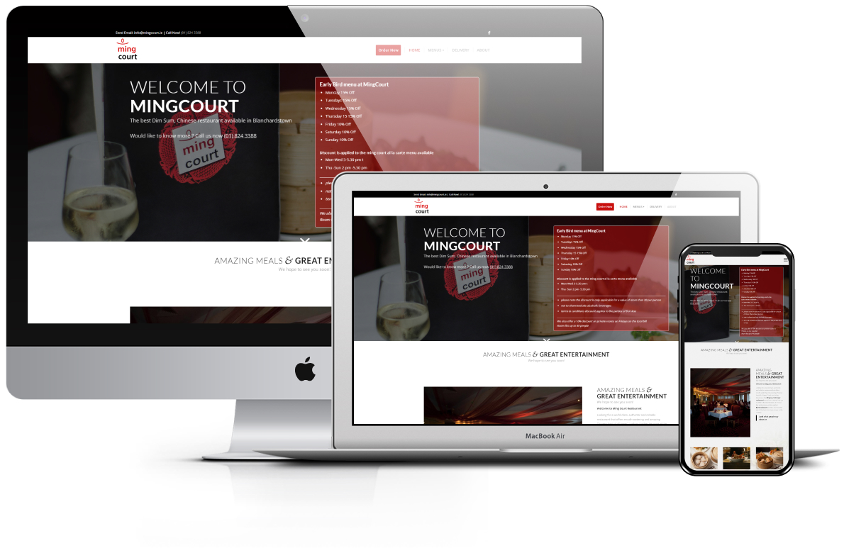 Ming Court- website design presentation