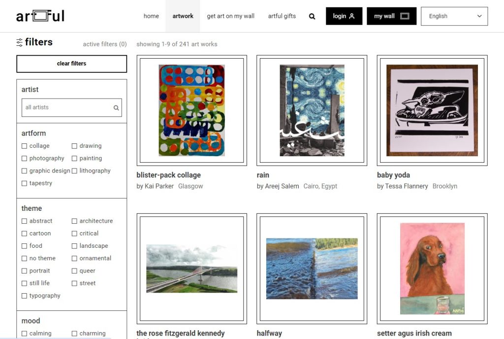 artful website screenshot build by ck website design ireland