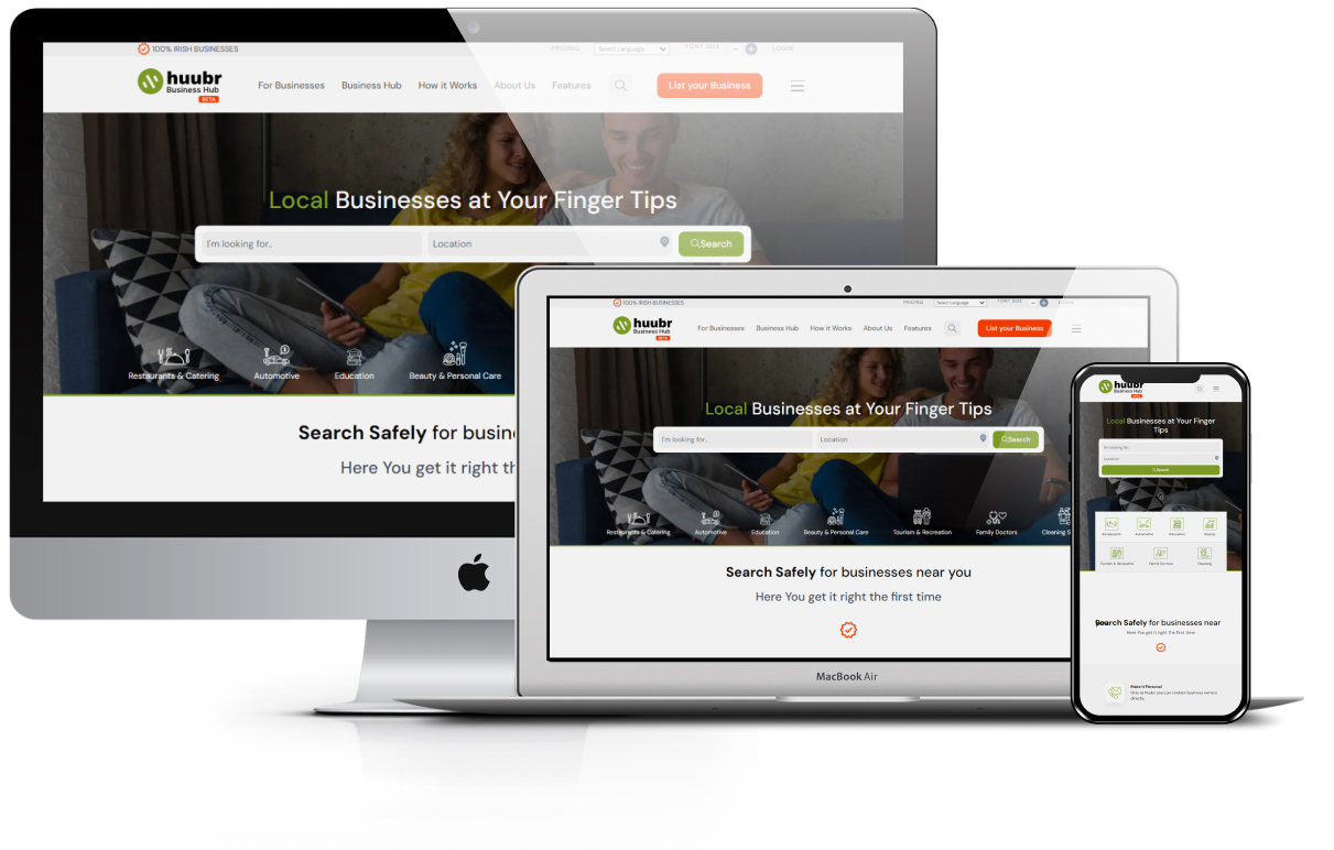 Huubr - website design presentation