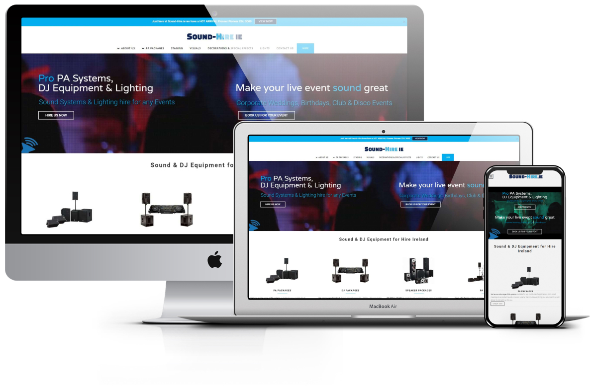 Sound-Hire - website design presentation