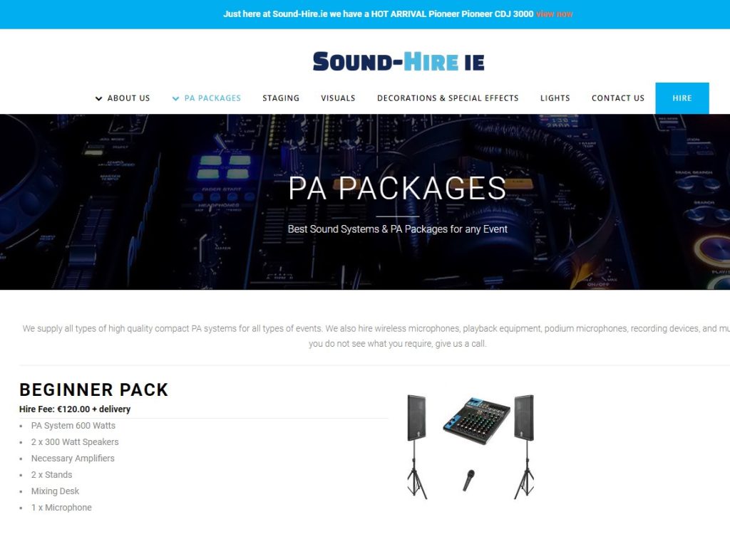 sound-hire sound equipment rental dublin