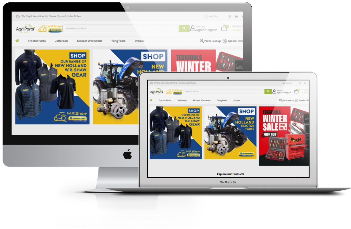 AgriParts Direct - website design presentation