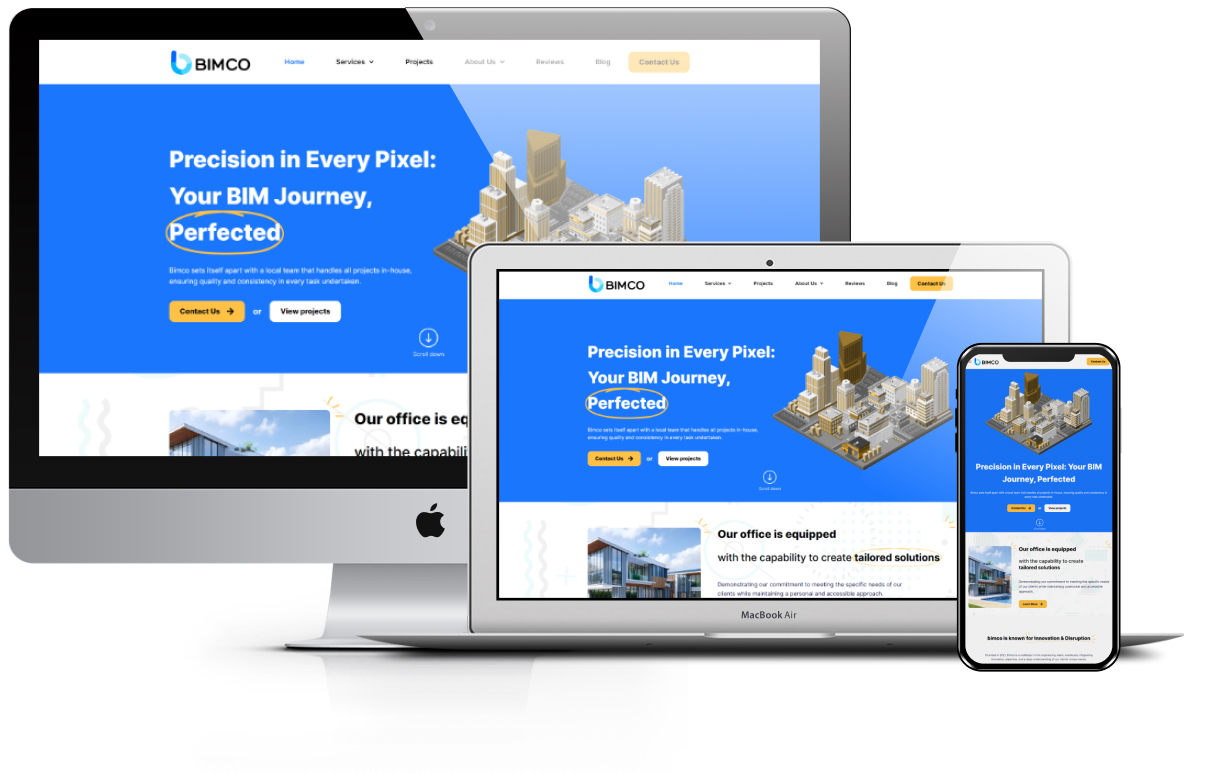 Bimco Ltd - custom website design presentation